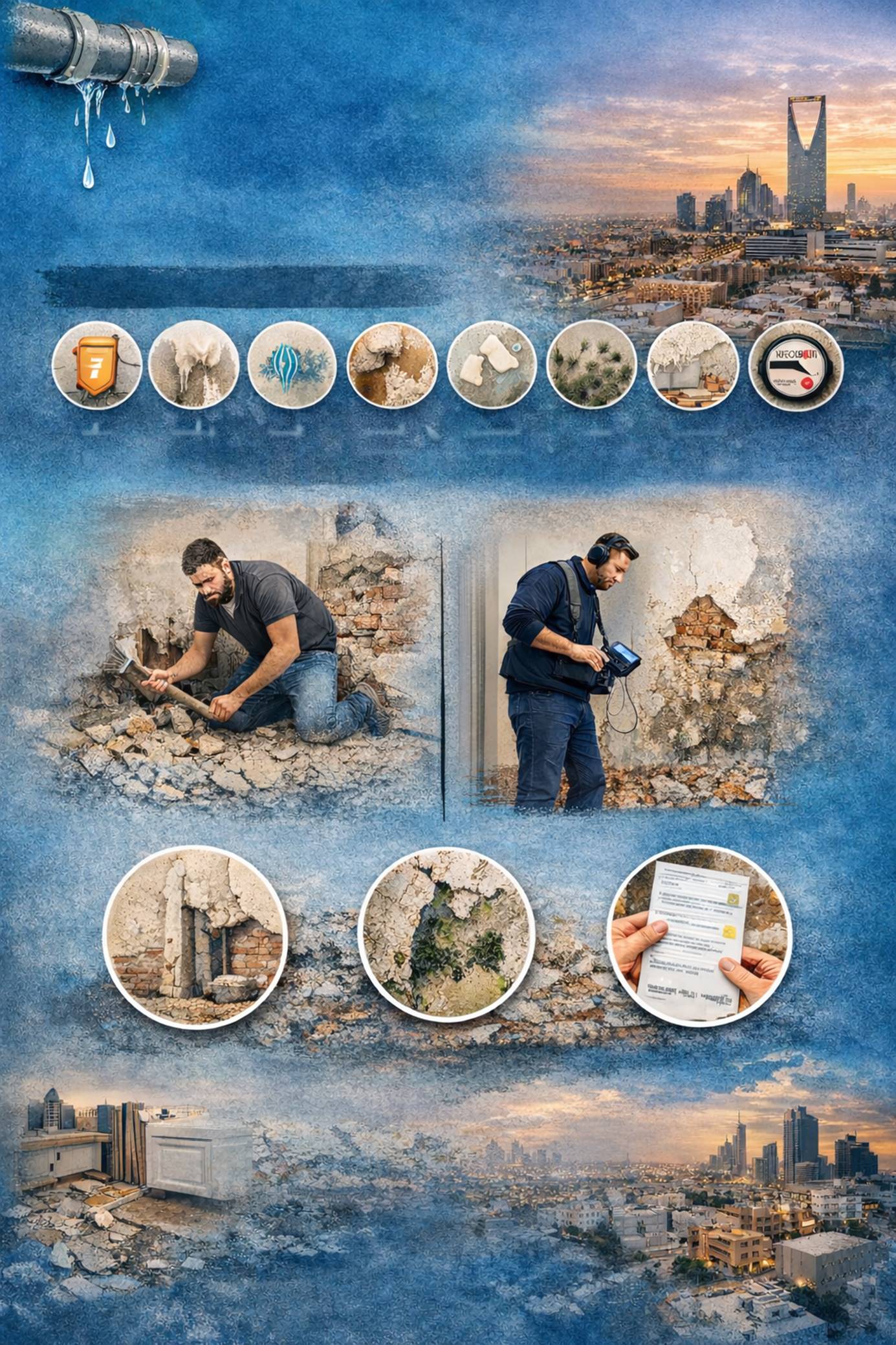 كشف تسربات المياه بالرياض: المشكلة التي تبدأ بصمت وتنتهي بتكاليف ضخمة